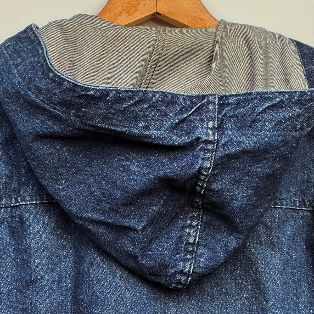 Valentino Blue Denim Cotton Vintage 1980s Coat Hooded Lined