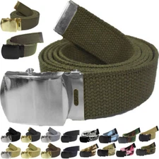 Military Web Belt Cotton Canvas Adjustable Camo Army Tactical Skater Webbed Belt
