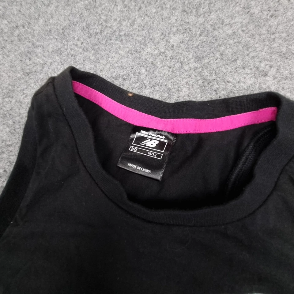 New Balance singlet Kids MEDIUM black Casual sleeveless cotton t-shirt Size M - Image 3 of 4