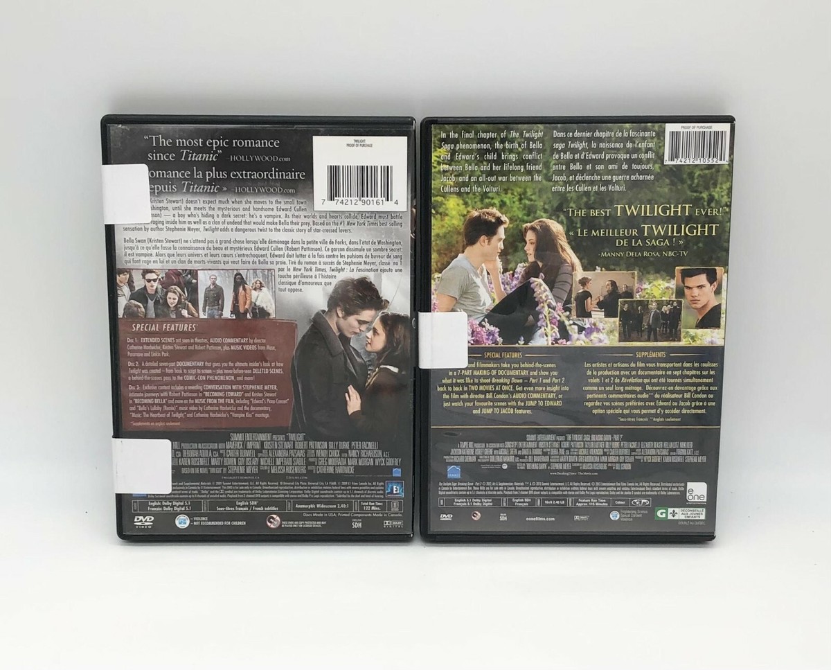 💿 Lot of 2: Twilight (Bonus Features Only) + Breaking Dawn, Part