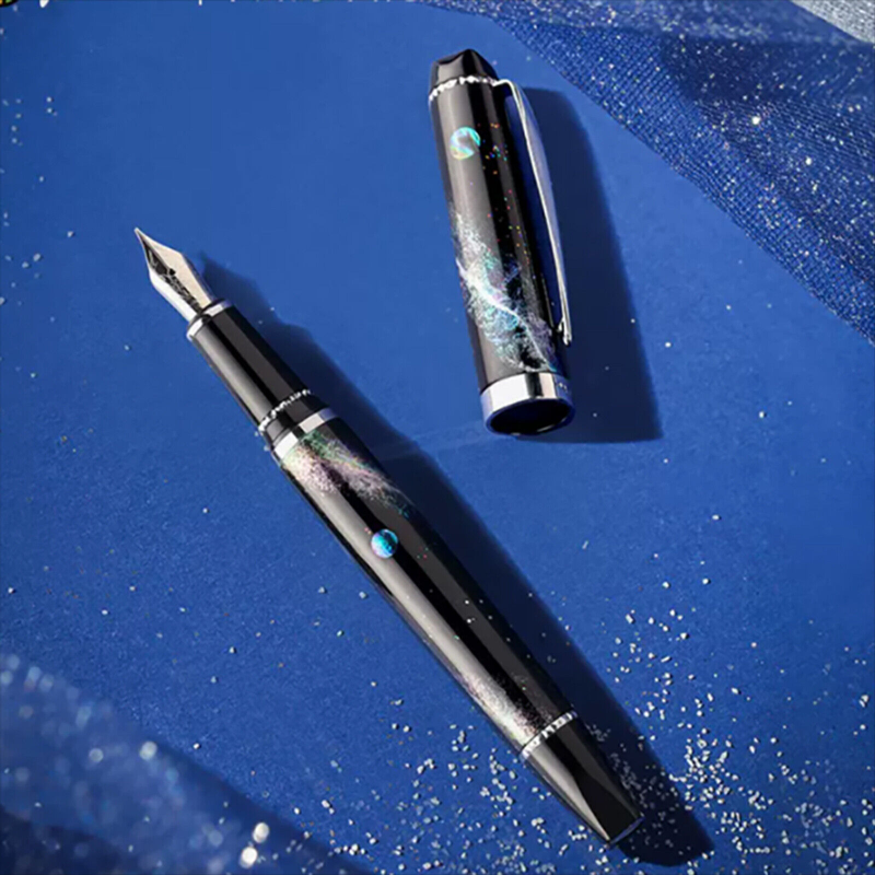 NEW Picasso 926 Galaxy Fountain Pen Fine NIb Metal Black