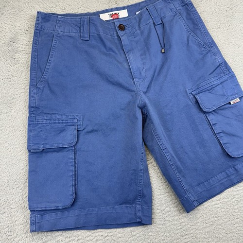 Tommy Jeans Pantalones Cortos Carga Para Hombre 30 Azul Clásico 10” Bolsillos Entrepierna Informales Preppy - Imagen 2 de 15