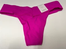 Auden￼￼ Lingerie Thong Panty Fuchsia Pink Stretch Nylon Smooth Soft Size XS