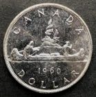 1960 Elizabeth II Canada Silver Dollar Coin Uncirculated $1