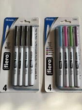 New Bazic 2 Pk Extra Fine Tip Pen Black Multicolor  Fiber Tip