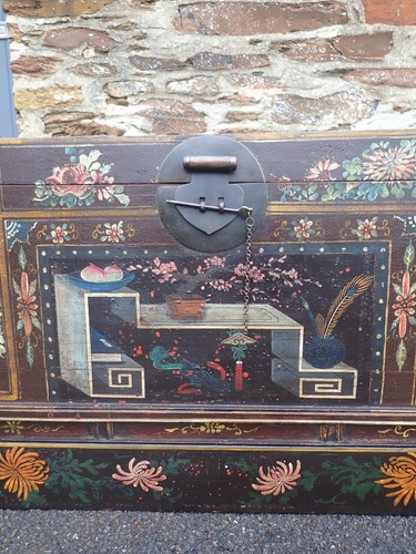 Vintage Chinese painted chest blanket box - Picture 17 of 19