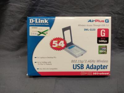 D-Link AirPlusG DWL-G120 | 802.11g/2.4GHz Wireless USB Adapt