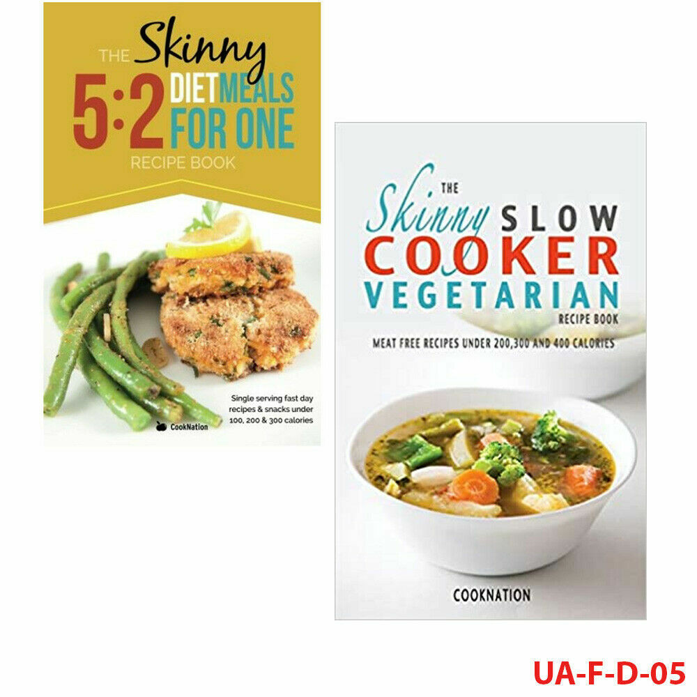 CookNation 2 Books Collection Set (Vegetarian Recipe ,Skinny Slow Cooker) NEW