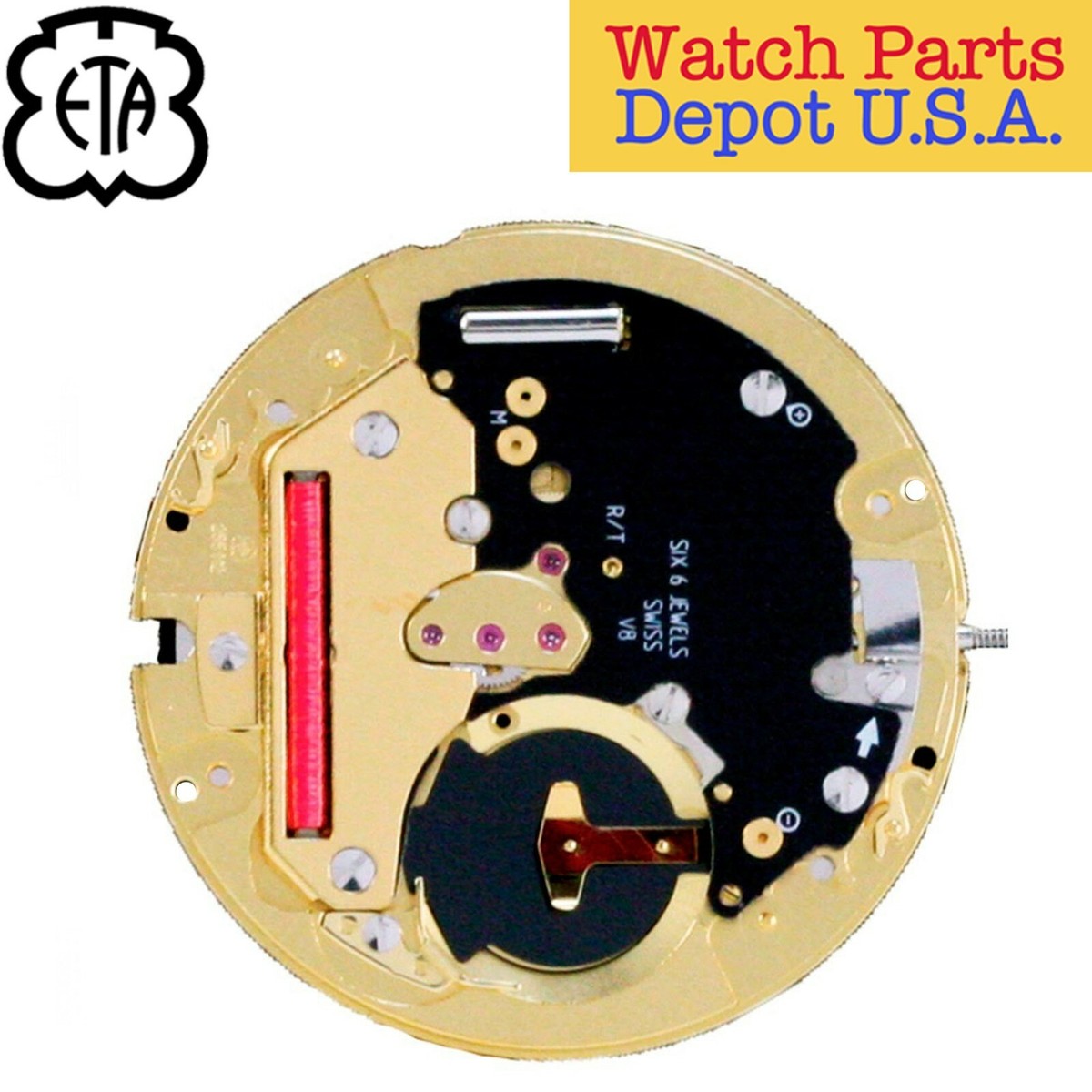 Genuine ETA 255.141 Swiss Made Quartz Movement, 2 Hands, Date at 6