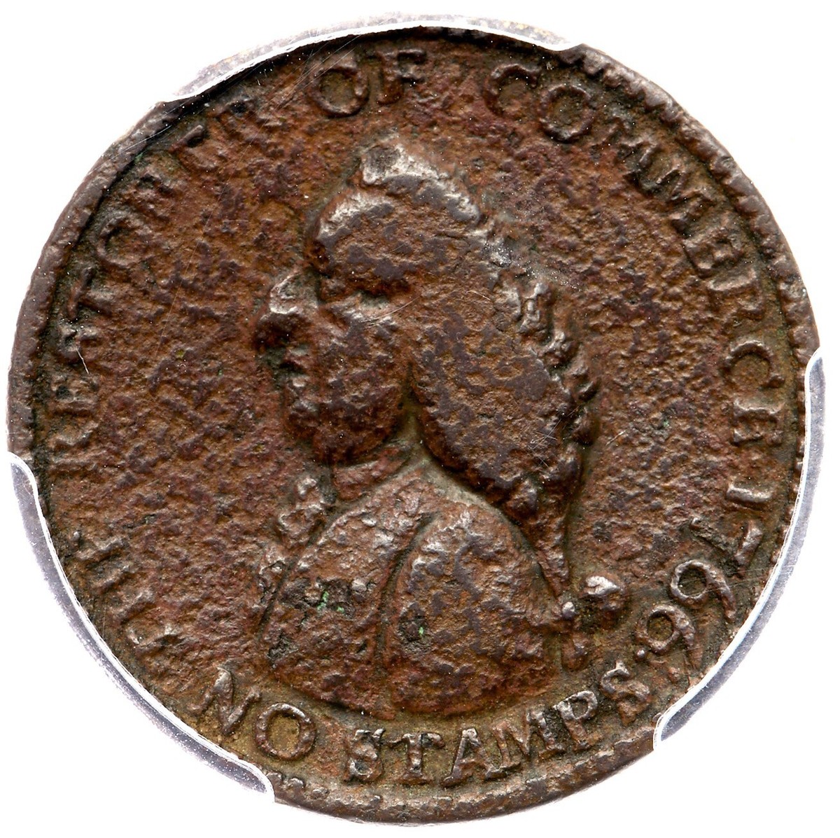 1766 B-520 PCGS VF Details William Pitt Farthing Token Colonial