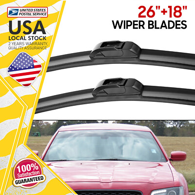 All season Bracketless U /J-HOOK Windshield Wiper Blades OEM QUALITY 26'' & 18''