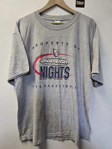 Vtg New Jersey Nets Bud Light Nights T Shirt XL NB