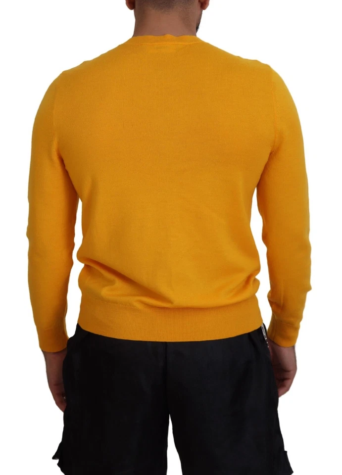 DSQUARED2 Sweater Orange Wool Long Sleeves Men Pullover IT48/US38/M RRP 660usd - Image 3 of 4