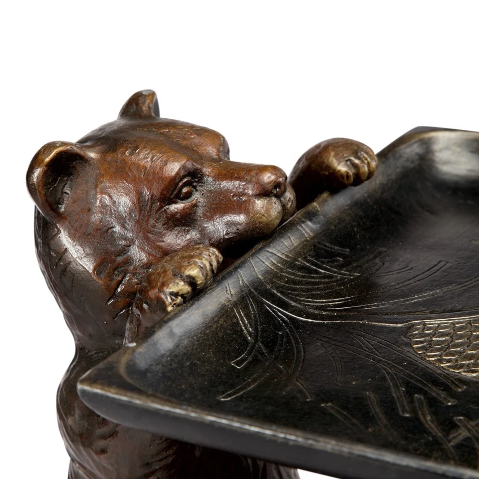 Bear Accent End Table Aluminum Home Decorative Collectible - Image 4 of 4