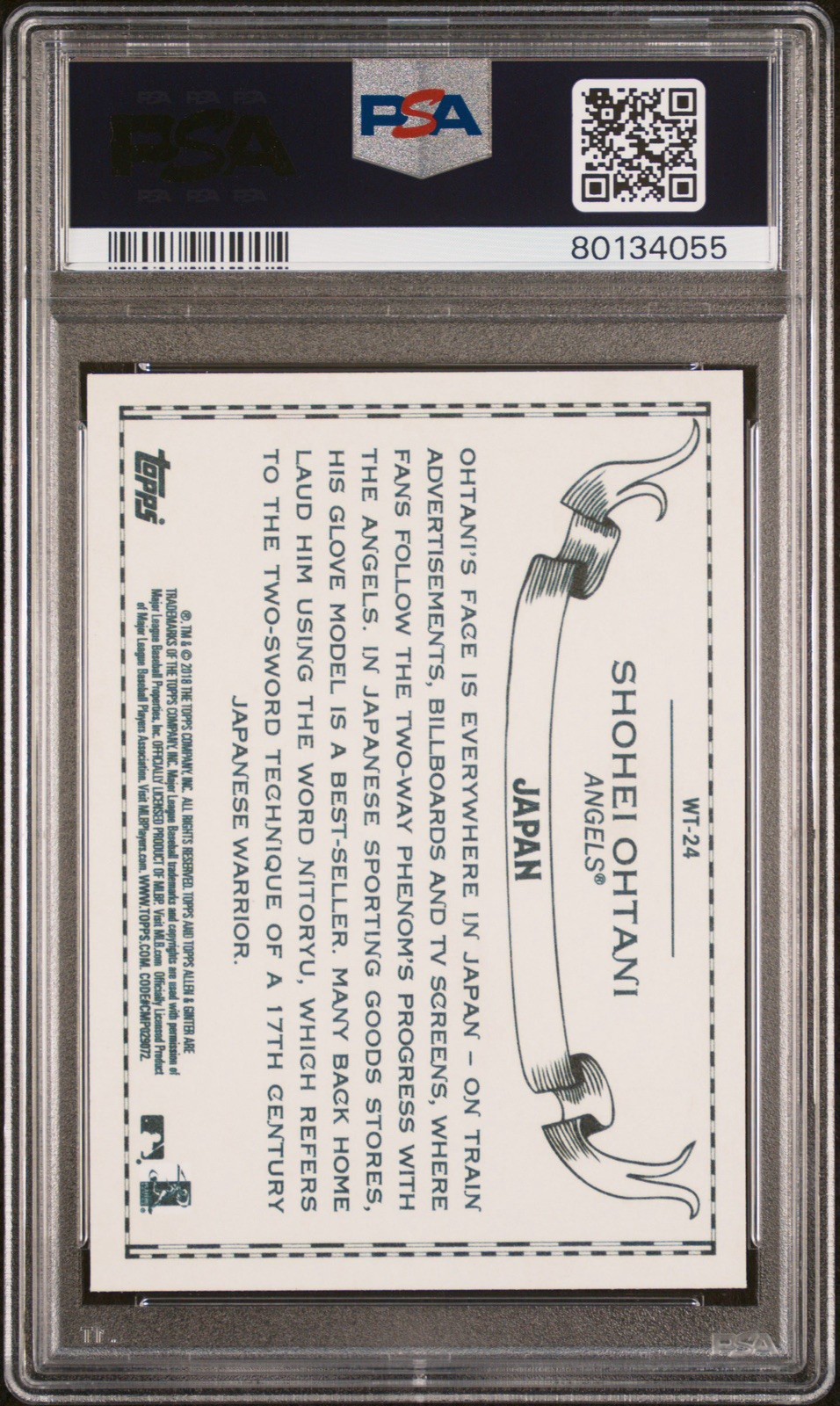 2018 ALLEN & GINTER WORLD TALENT #WT-24 SHOHEI OHTANI ROOKIE RC PSA 9 view 4