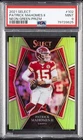2021 PANINI SELECT NEON GREEN PRIZM #102 PATRICK MAHOMES II 17/49 PSA 9