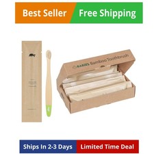 Plant-Based Bristles, Ultra-Soft Bamboo Toothbrushes, Individually Sealed for...