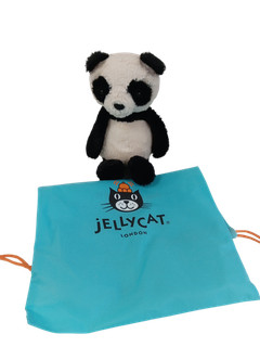 Jellycat London Bashful Panda Plush Soft Toy with Branded Drawstring Bag 30 cm