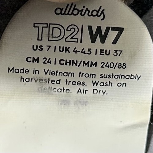 Allbirds TD2 Tree Dasher 2 Damengröße 7 schwarz Laufschuhe gebraucht ohne Einlegesohlen - Bild 11 von 11