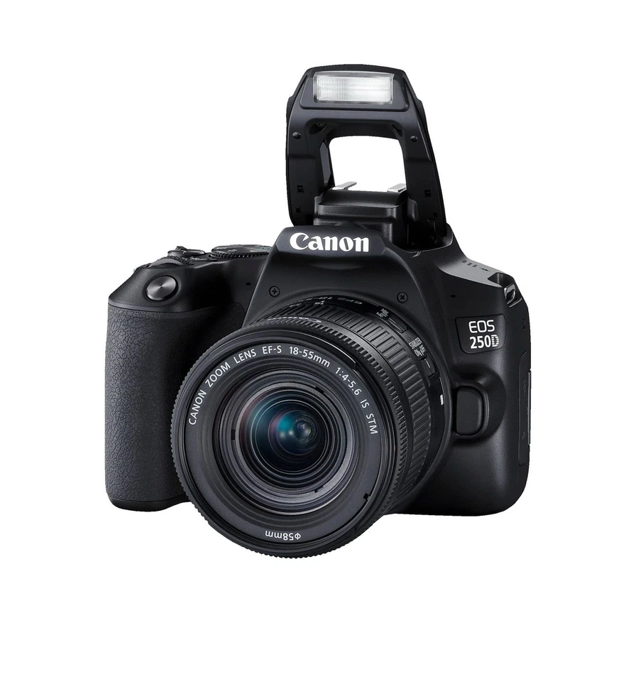 Canon EOS 250D 21,4MP Digitalkamera - Schwarz (Kit mit  EF-S 18-55mm IS STM  - Bild 2 von 4