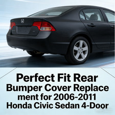 Perfect Fit Rear Bumper Cover Replacement For 2006-2011 Honda Civic Sedan 4-door
