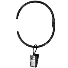 34 PCS Openable Curtain Rings with Clips, 2.4-Inch Inner Diameter Open Draper...