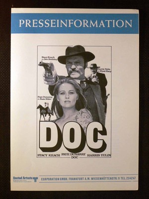 Doc - Faye Dunaway - Stacy Keach - Harris Yulin - Presseheft + 2 Pressefotos