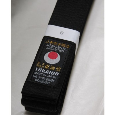 Official Tokaido Japanese Karate JKA Black Belt 1.5'' Size 8 128'' Length