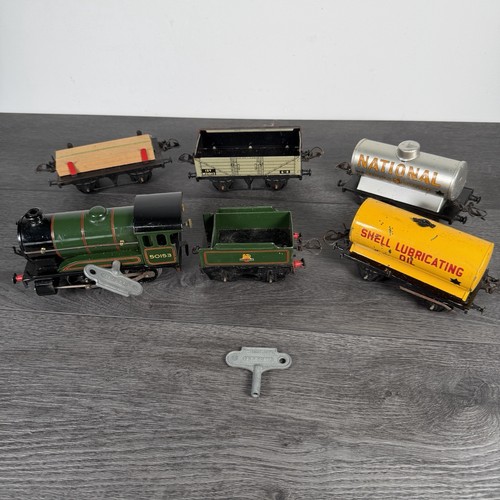 Hornby Spur O Konvolut Zug & Waggons Uhrwerk Nr.51 Tenderlok 50153 | Condition: Used