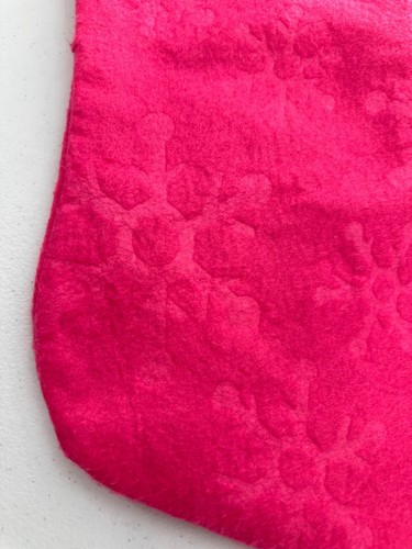 Disney Minnie Mouse Christmas Stocking Pink Fleece Felt Hanging Loop Snowflake - Picture 7 of 8