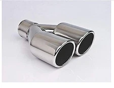 Different Trends Dt-24103 Dual 3.00in Resonated Rolled Angle Ss Exhaust Tip 2.25