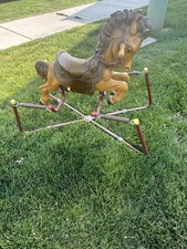 Vintage 1950/60s Spring bouncing Antique Wonder Horse Mustang SMALL Toddler