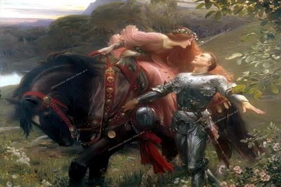 La Belle Dame Sans Merci by Frank Dicksee Giclee Art Print Paper or Canvas