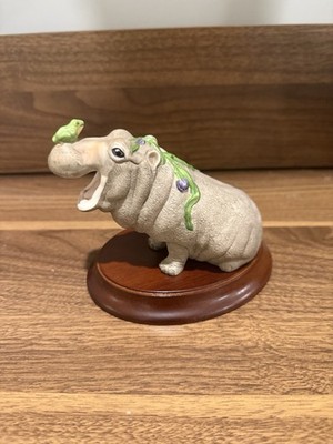 Vtg 1987 Franklin Mint ''Along For The Ride'' Hippo & Frog By Susan C. Eaton