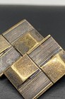 Sterling Silver Rectangular Two Tone Geometric Design Cuff Links 9.3 g — photo 4