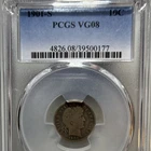 1901-S Barber Dime 10C Silver San Francisco Business Strike PCGS VG08 Circulated