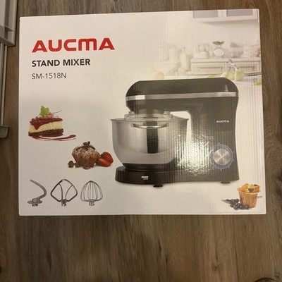 Aucma Stand Mixer, 6.2-QT Tilt-Head Food Mixer, Black SM-1518N New