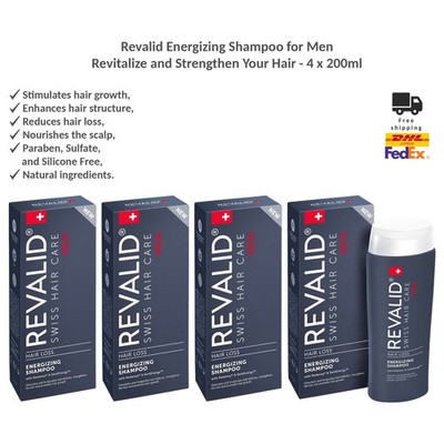 Revalid Haar Energizing Anti-Haarausfall Shampoo für Männer 4x200ml