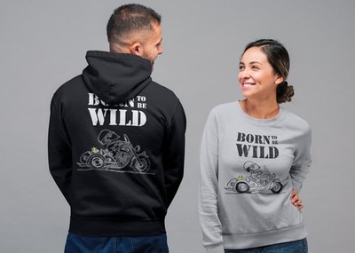Peanuts Snoopy Sketch Born Wild Woodstock Riding Bike Official Sweatshirt Hoodie