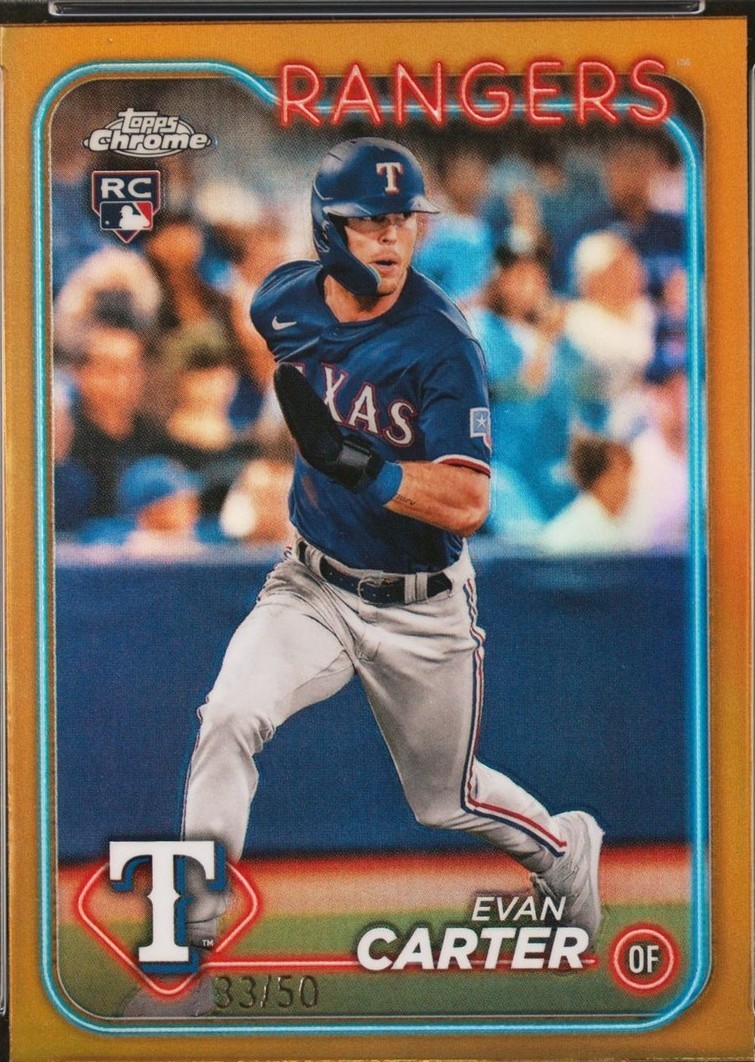 2024 Topps Chrome - Evan Carter #136 Gold Refractor /50 (RC) for