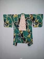 vintage HAORI japanese jacket green bamboo