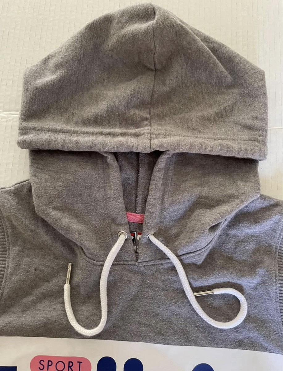 Fila Women's M Hooded Hoodie Sleeveless Sporty Gray Dress Jersey Knit Athletic View 4