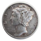 1936-D Mercury Dime VF Very Fine 90% Silver
