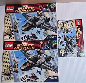 Lego 6869 Quinjet Aerial Battle Complete W/ Instruction Manuals Avengers Marvel
