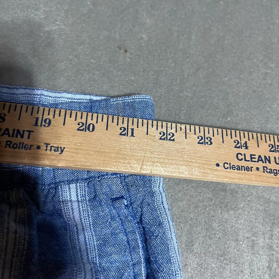 Pantalones antiguos azul marino para mujer XXL altos azules pierna ancha mezcla de lino tiro alto boho playa Foto 3 de 4