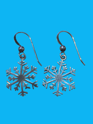 Sterling Silber Schneeflocke Ohrhänger Winter Weihnachten Schmuck 2,4 g Geschenk