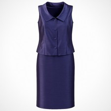 David Warren New York 2 Piece Suit Set Size 14 Iridescent Purple Elegant Classic