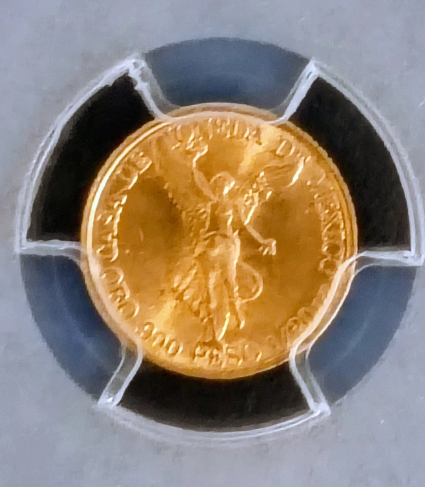 1987 1/20th Gold Onza Libertad Gem BU RARE COIN MEXICO PCGS MS68 Azteca TOP POP - Image 3 of 4