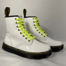 Doc Dr. Doc Martens Zavala Combat Boots White Leather Lace Up Women's 8 Men's 7