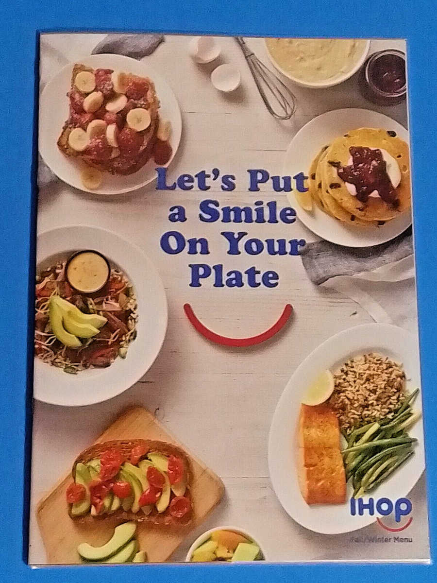 IHOP Restaurant Official MENU NEW 6 page Let's Put a smile on your plate  Genuine